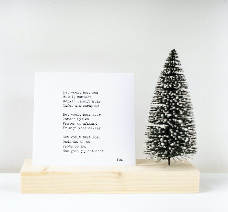 Alternative view of Kaart met plankje- Kerst dichtbij