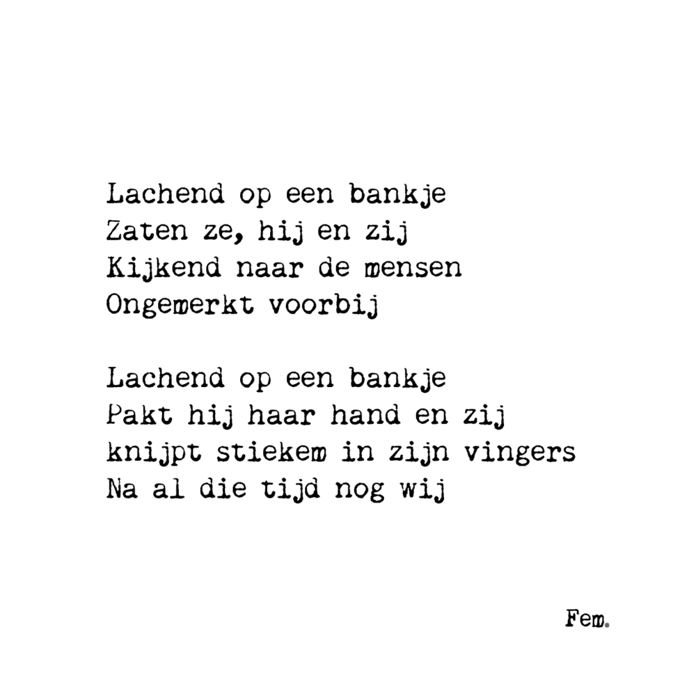 Kaart - Lachend op een bankje