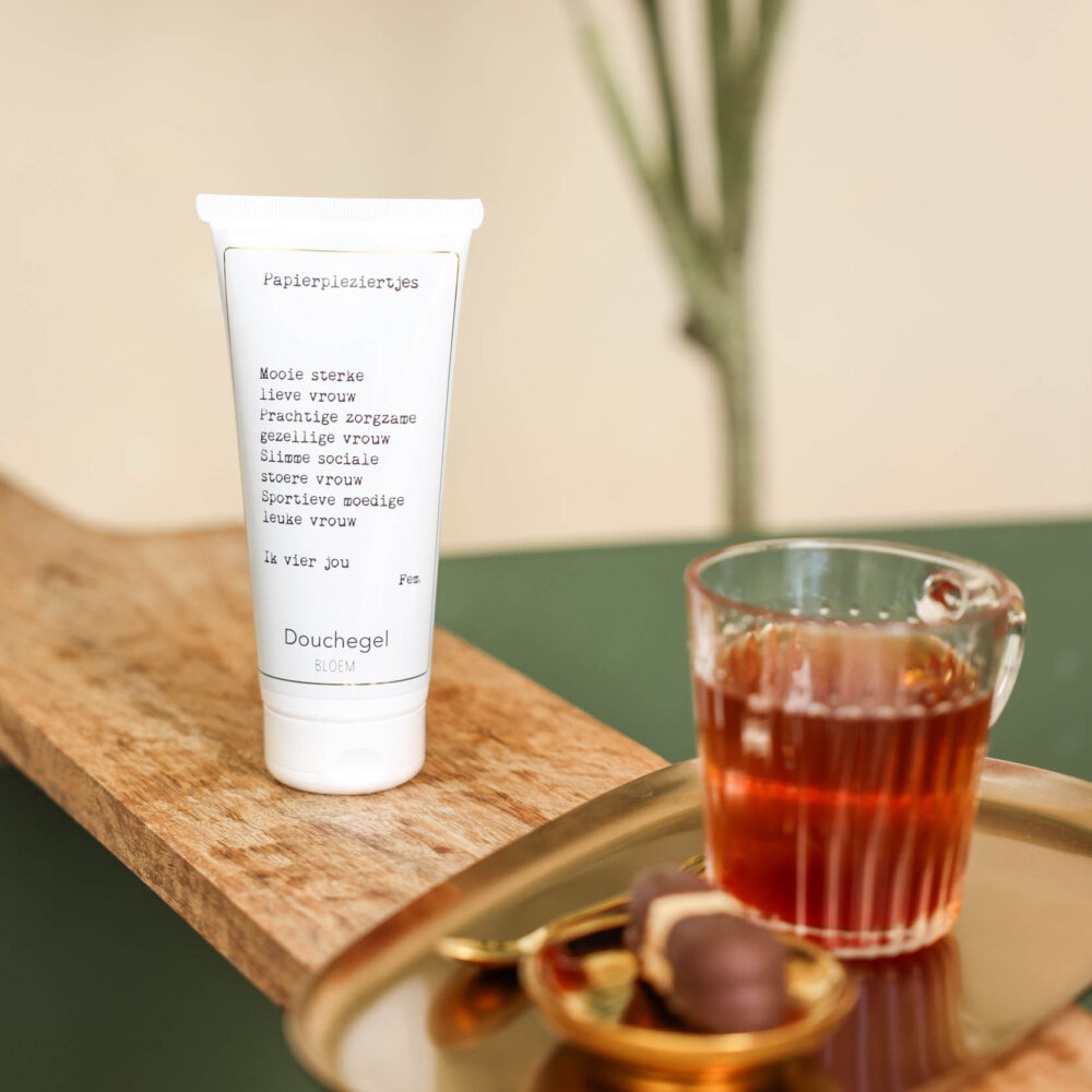 Douchegel met veschillende teksten