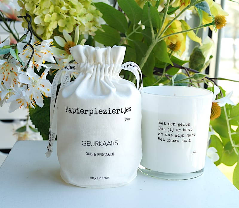 Geurkaars met verschillende teksten