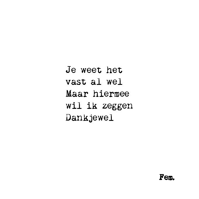 Houten blokje - Dankjewel